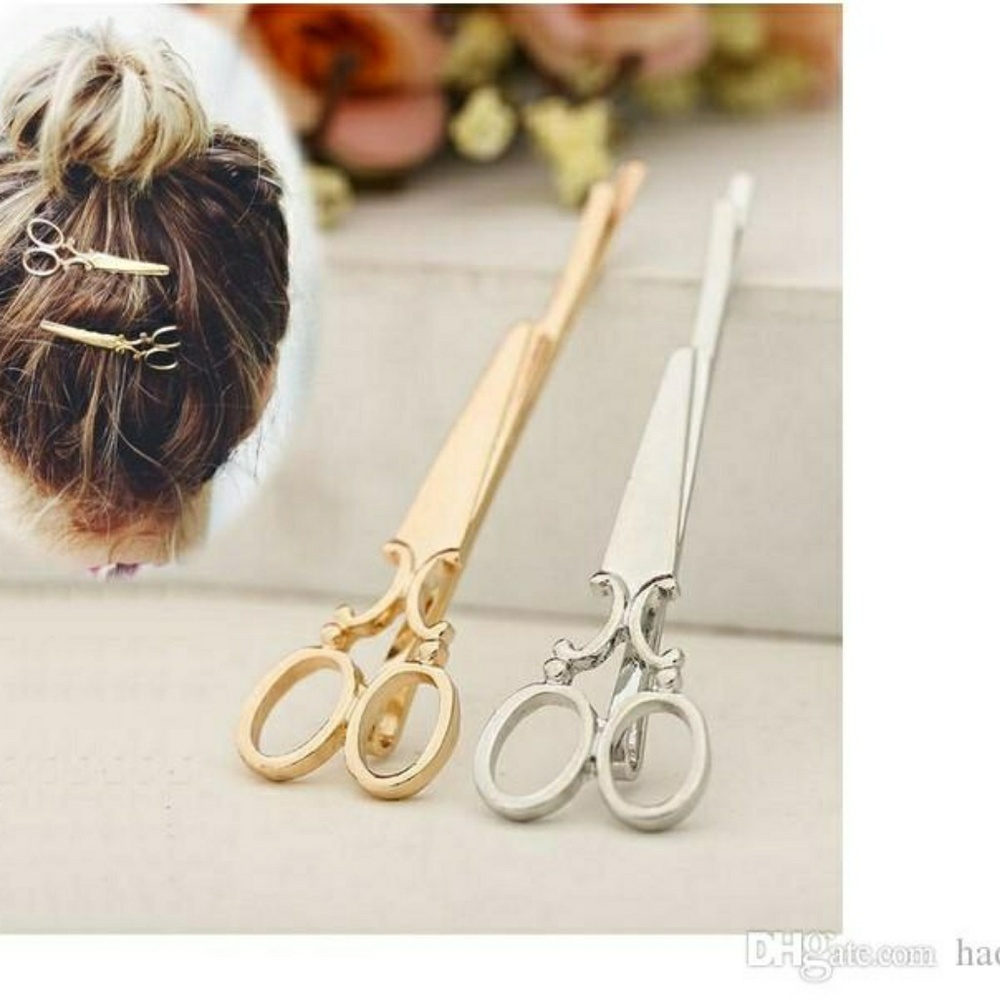 2 Silver Scissor Hair Pins - Picture 6 of 7